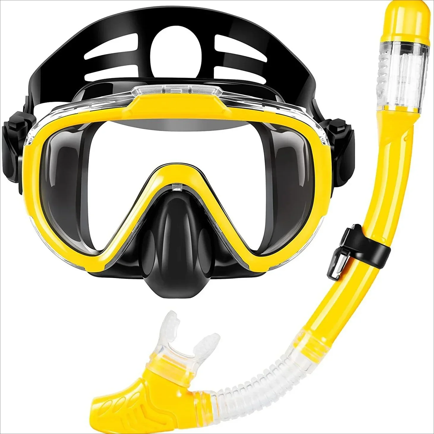 

2022 New Adult Snorkeling Set Diving Goggles Full Dry Snorkel Set Snorkeling Two-piece Set