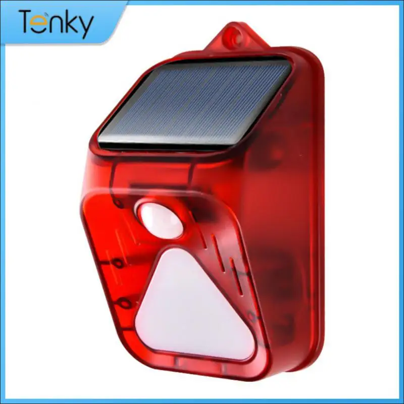 1~6PCS Warning Light Waterproof  Ip65 Flash Solar Warning Lamp 100 Db Human Body Induction Alarm Solar Charge Led Lights