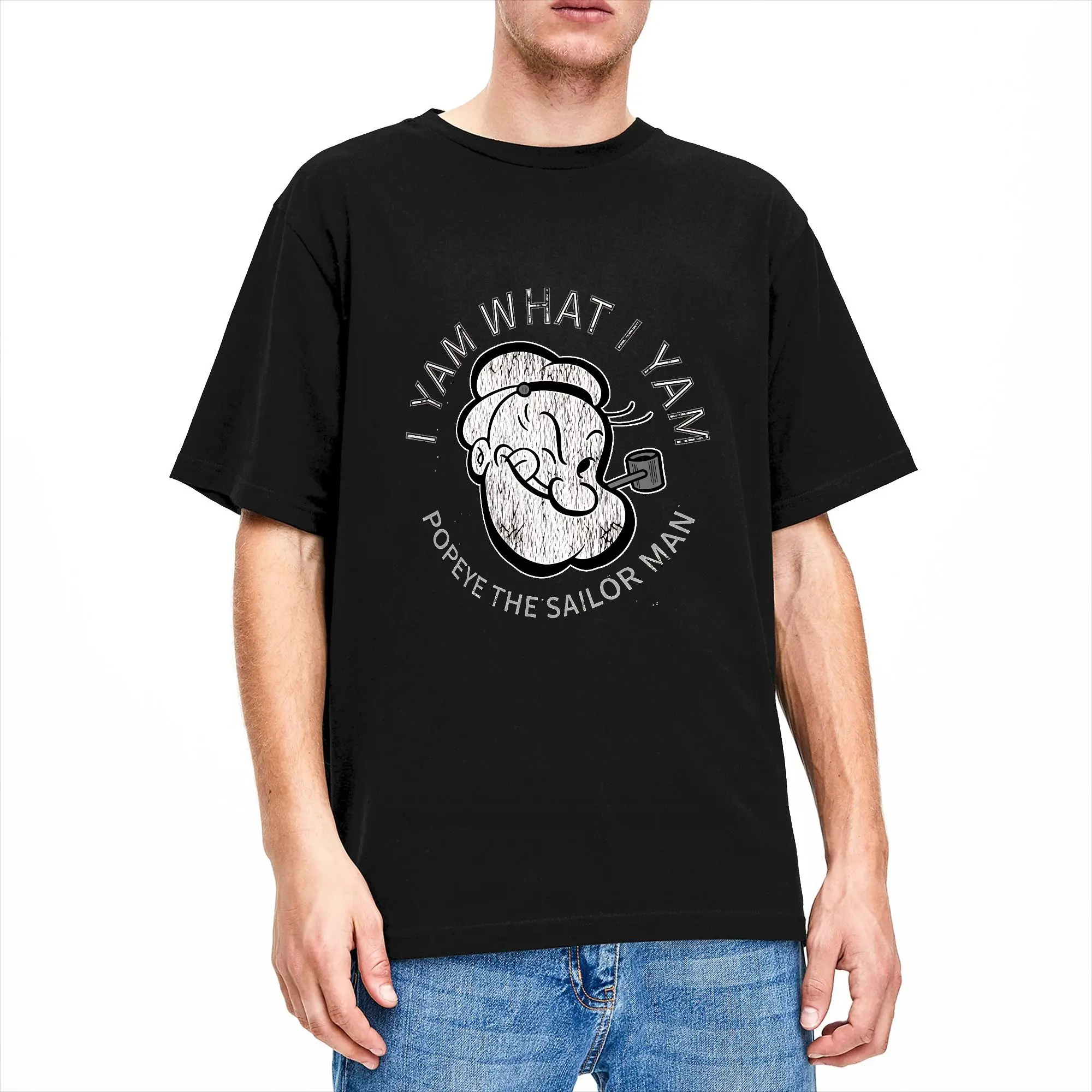 Popeyed Sailor Man Quote What I Yam T-Shirt  Trending T Shirts Short Sleeve Streetwear Tshirt Summer Cotton Oversize Tees