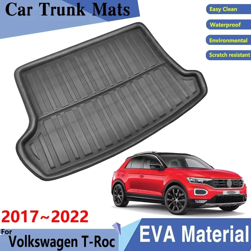 Car Mats for Volkswagen T-Roc VW TRoc T Roc A11 AC7 2017~2022 Car Cargo Tray Trunk Organizer Rear Mats Accessories EVA Material