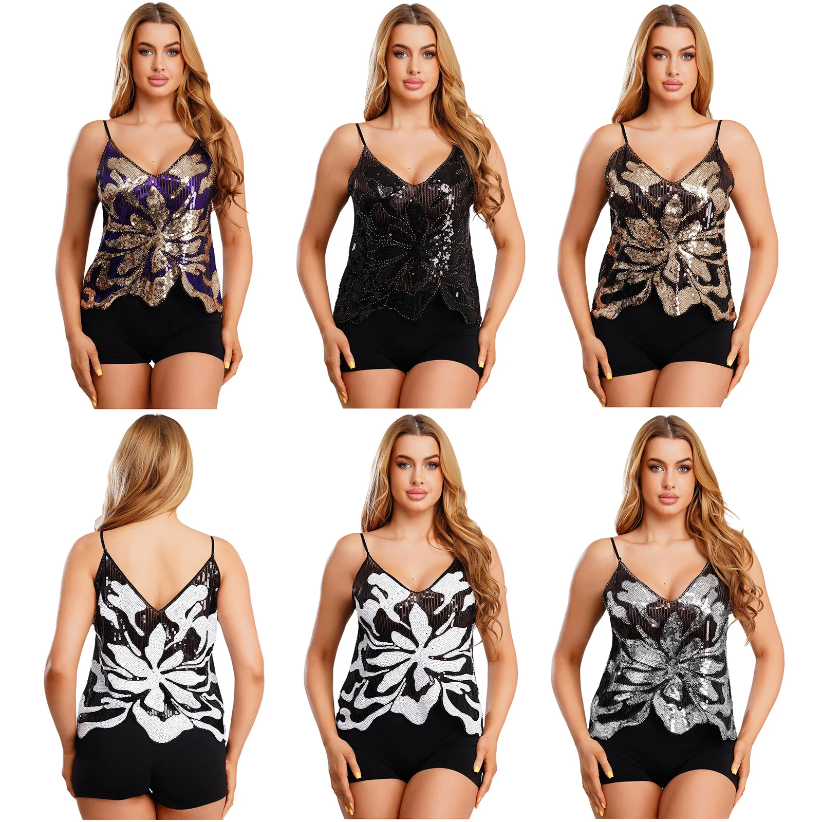 

Женский блестящий топ-камизоль с пайетками, V-образным вырезом, без рукавов, с асимметричным краем, прозрачный укороченный топ для клубов, вечеринок, рейвов и отпуска