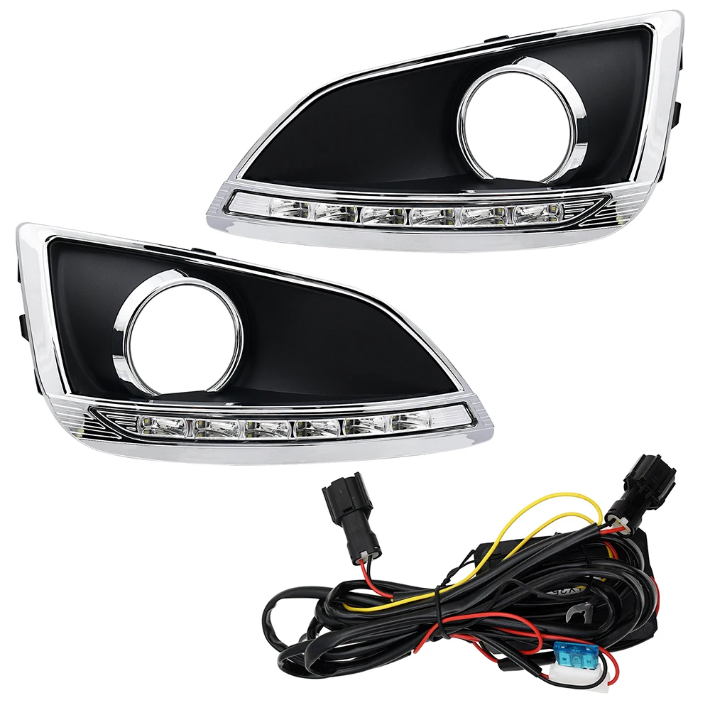 

For Hyundai IX35 2010-2013 Daytime Running Light With Fog Lamp Hole Super Brightness Waterproof ABS Car DRL LED