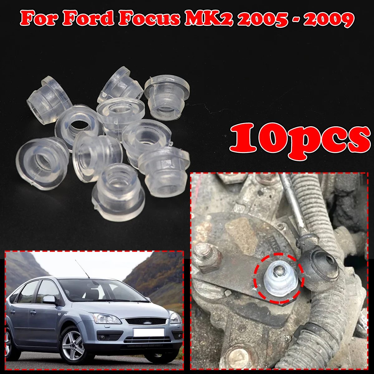 

10X Gear Shift Cable Bushing For Ford Focus MK2 2005 - 2009 Gearbox Pull Head Lever Line Rubber Sleeve Transfer Case Retainer