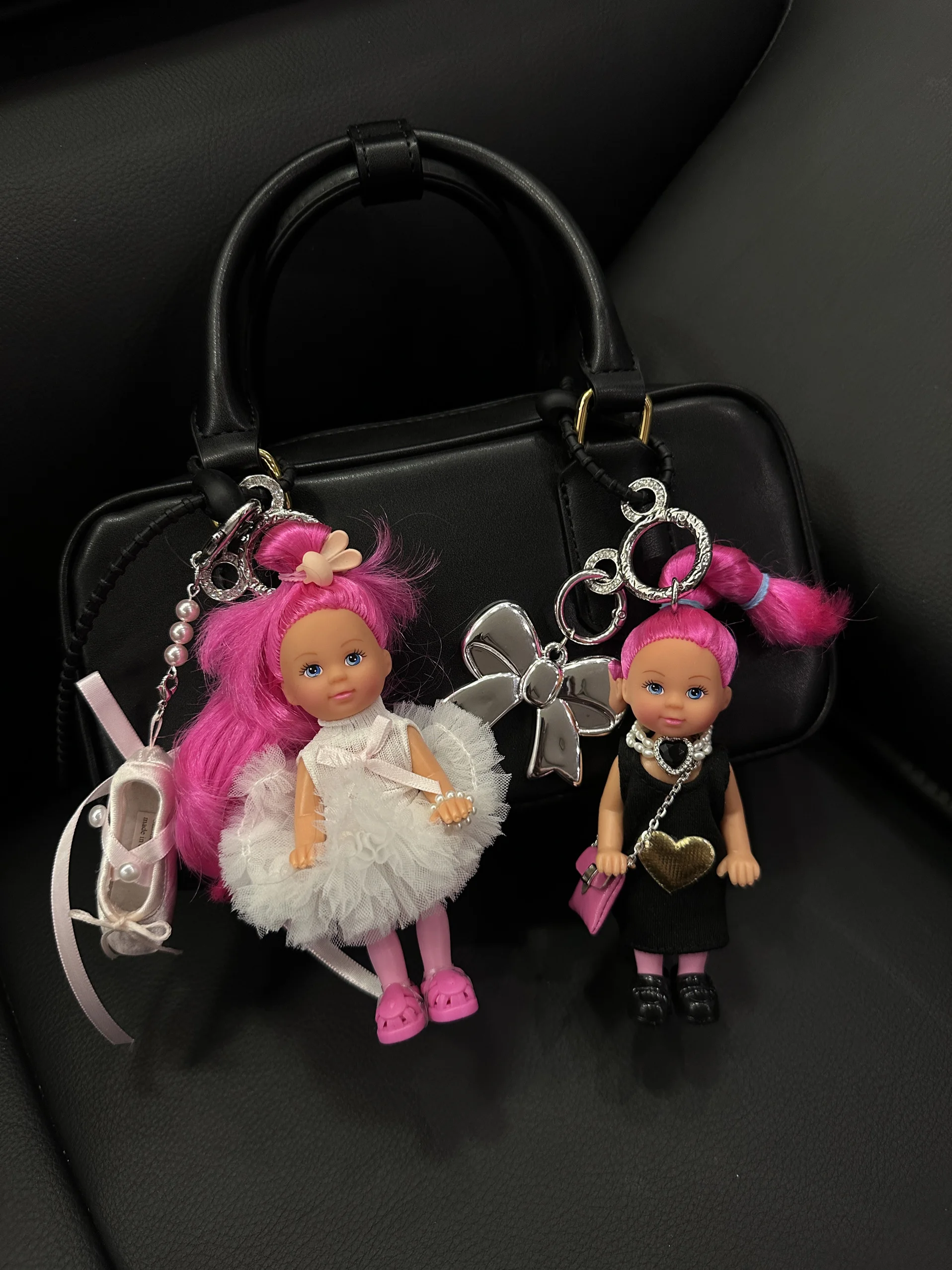

Princess Doll Bag Charm - Pink Hair Ballet Swan Keychain Instagram Aesthetic