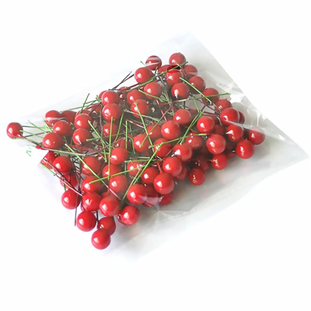 

150pcs Christmas Decor Red Berry Ornaments Fake Berries Decor Home DecorFlower Holiday Home Berry Ornament Event Gifts
