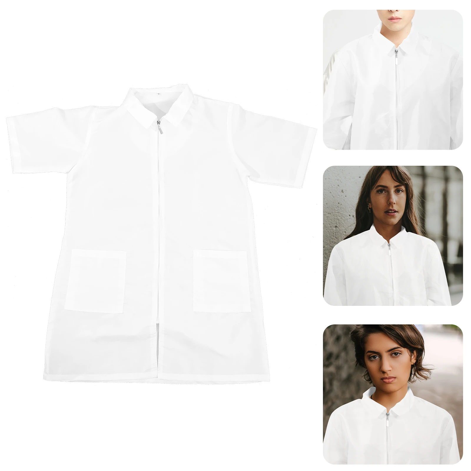 

Barber Uniform Apron Grooming Pet Dog Short Sleeves Clothes Women Tunic Outfit Jacket