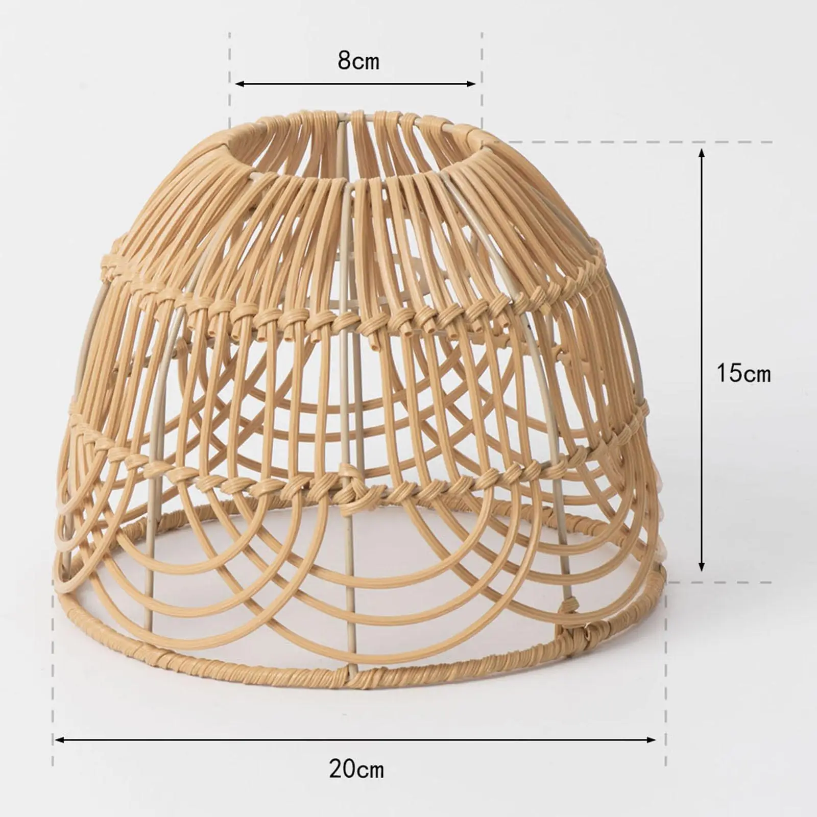 Weave Rattan Lampshade Retro Chandelier Light Cover Ceiling Pendant Lamp Cover for Home Living Room Bedroom Teahouse Hotel
