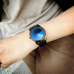 Enmex Individualization special design wristwatch changing dail blue design neutral cool fashion quartz clock men watch