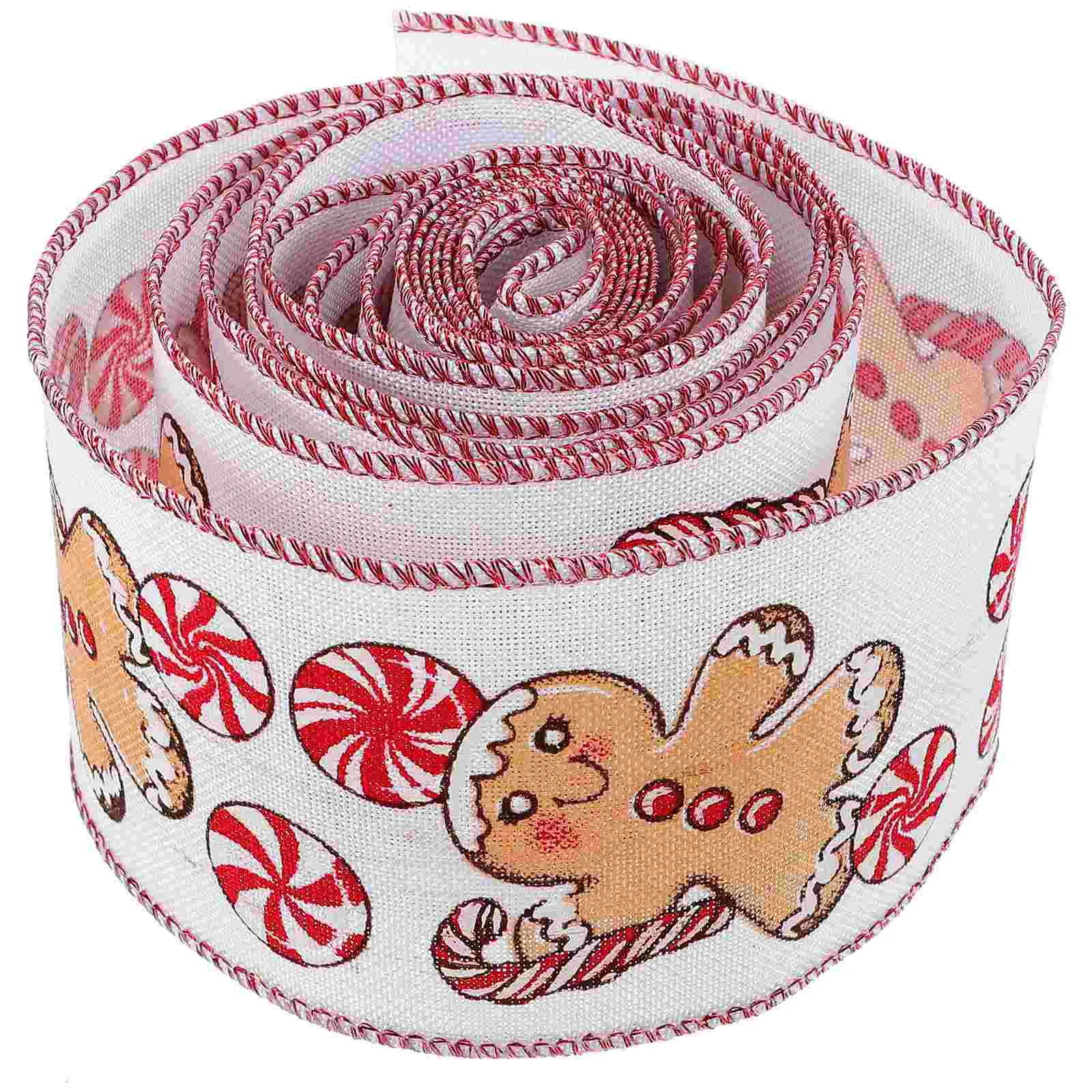 Packaging Tape Handmade Wire Edge Bow Ribbon Baby Gingerbread Man Iron Christmas Velvet Gift Packing