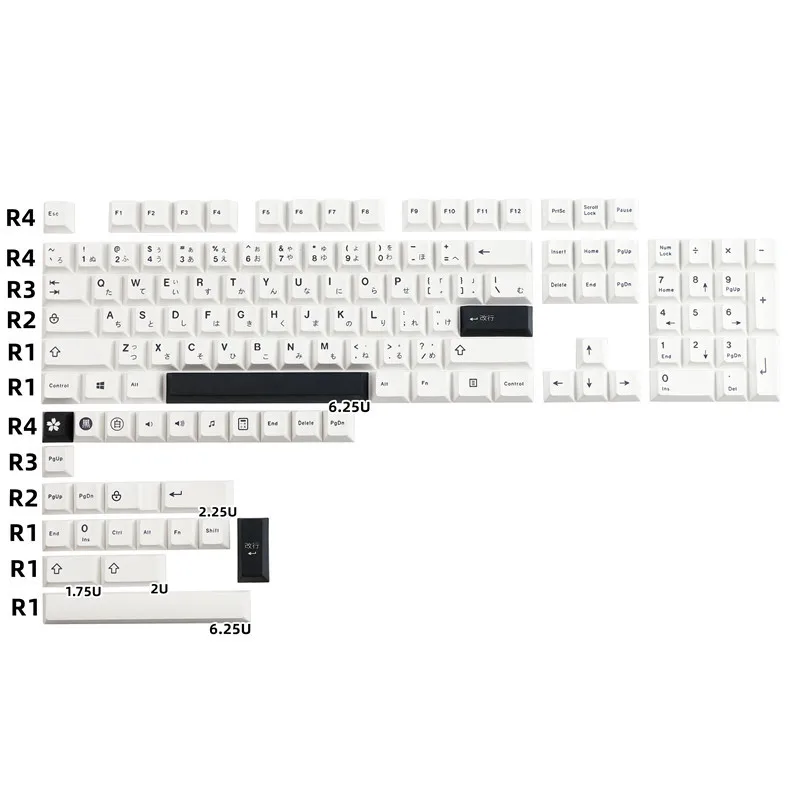 129 Key/set GMK BOW Minimall Black White Keycaps PBT Dye Sublimation Key Caps Cherry Profile Japanese Keycap With 1.75u 2u Shift