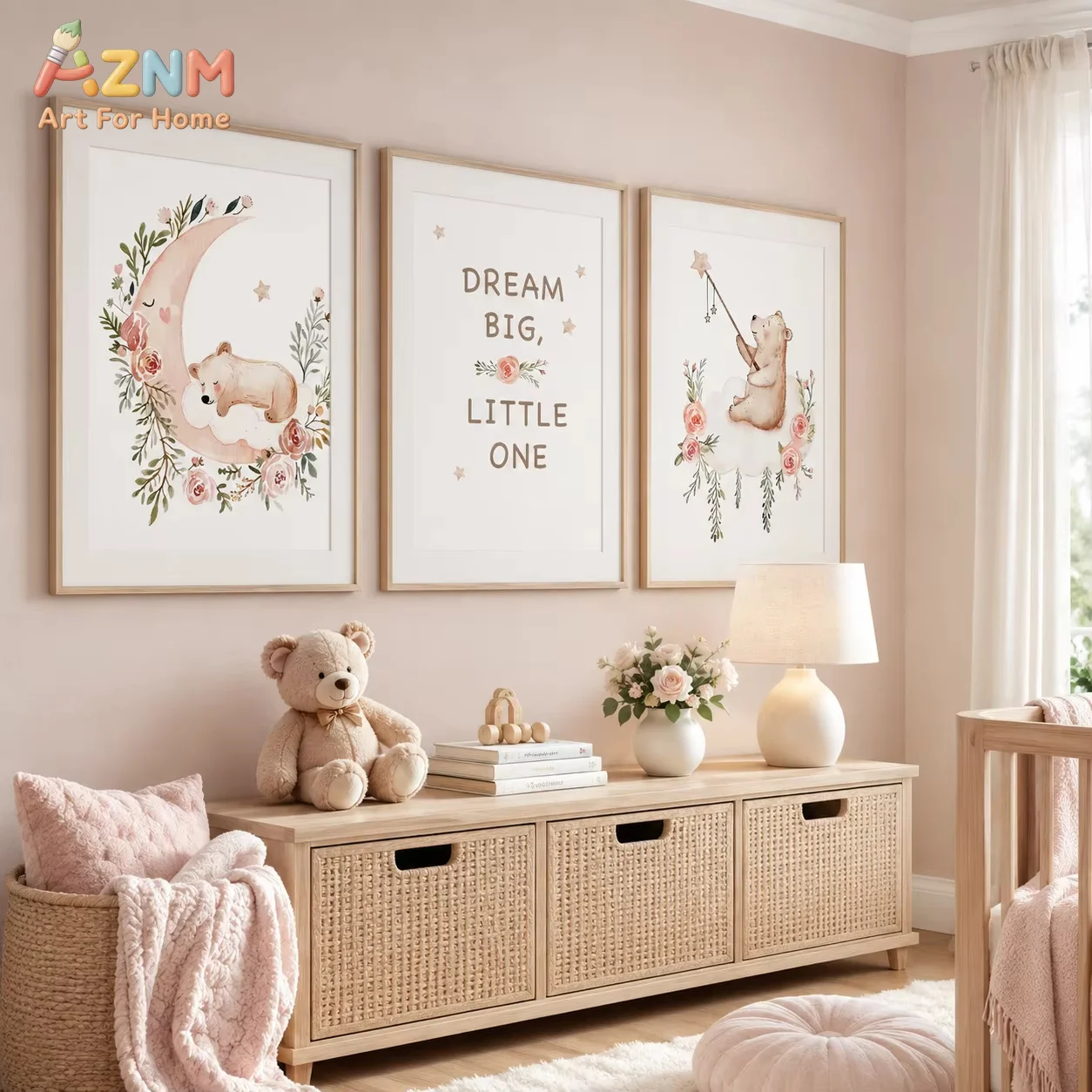 AZNM Nursery Flower Wall Art,  - Baby Nursery Quotes Wall Art review and price
