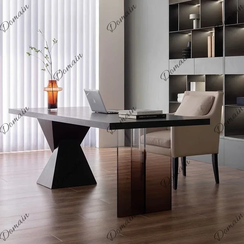 XOffice Work Italian Minimalist Office Desks Nordic Acrylic Living Room Solid Wood Computer Desks Designer Simple Office Furnitu