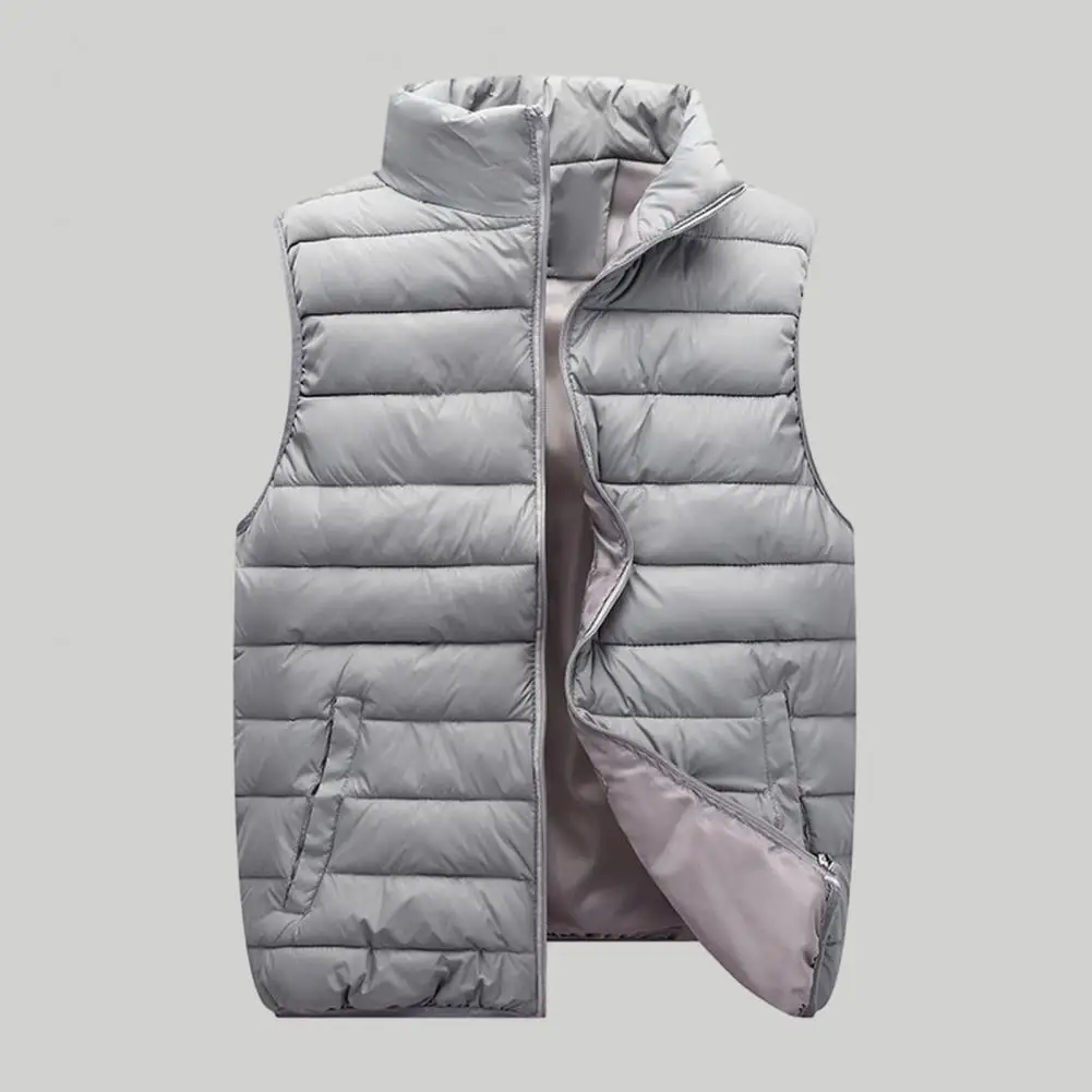 

Winter Men Duck Down Vest Coat Ultralight Sleeveless Puffer Vest Jacket Fashion Stand Collar Windproof Duck Down Waistcoat