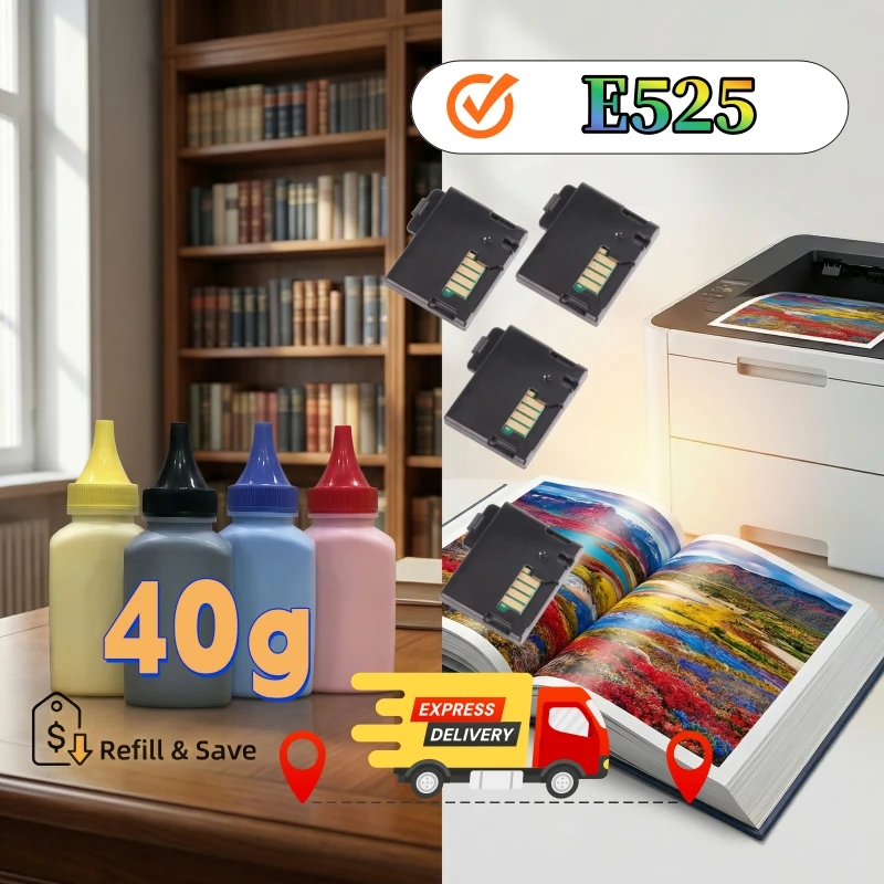 

Совместимый цветной тонер-порошок для принтеров Dell E525w, E525, E 525w, 525, E525 W (аналог CT202253, CT202254, CT202255, CT202256)