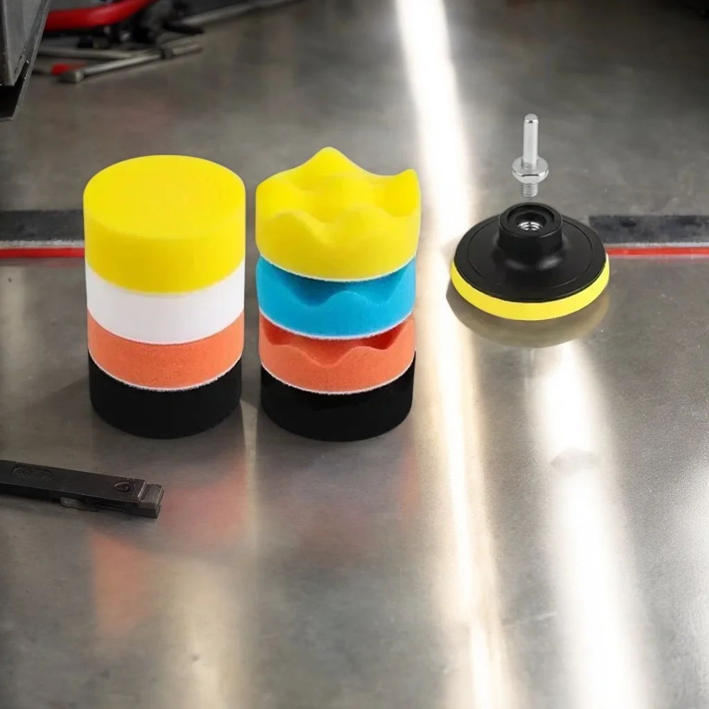 ​ ​ Kit de almohadillas para pulir autos, 11 Uds., 3 pulgadas, esponja para taladro de espuma, almohadillas para pulir lana para lijar, encerado, sellado, esmalte ​ ​ +