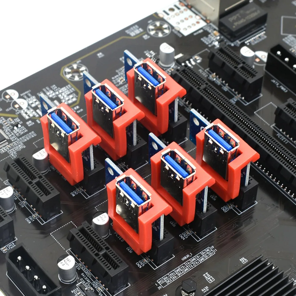 Retenue de carte PCIE Riser, Psychà montage vertical, rallonge de câble PCIE pour l'exploitation minière, BTC condamné, rouge, 1X, 16X, 10 pièces