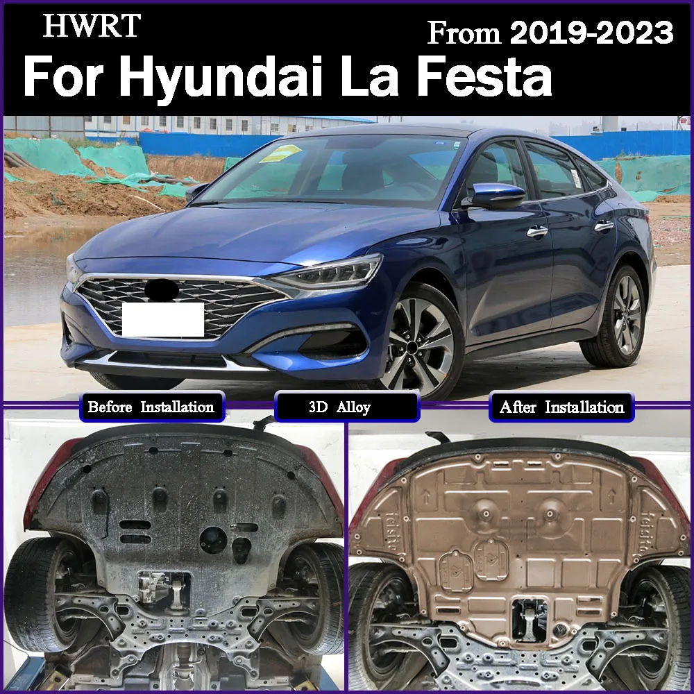 

Under Engine Guard Splash Shield Mud Fender Cover Plate Fender Mudguard Protector For Hyundai LA FESTA 2019 - 2023 1.6T