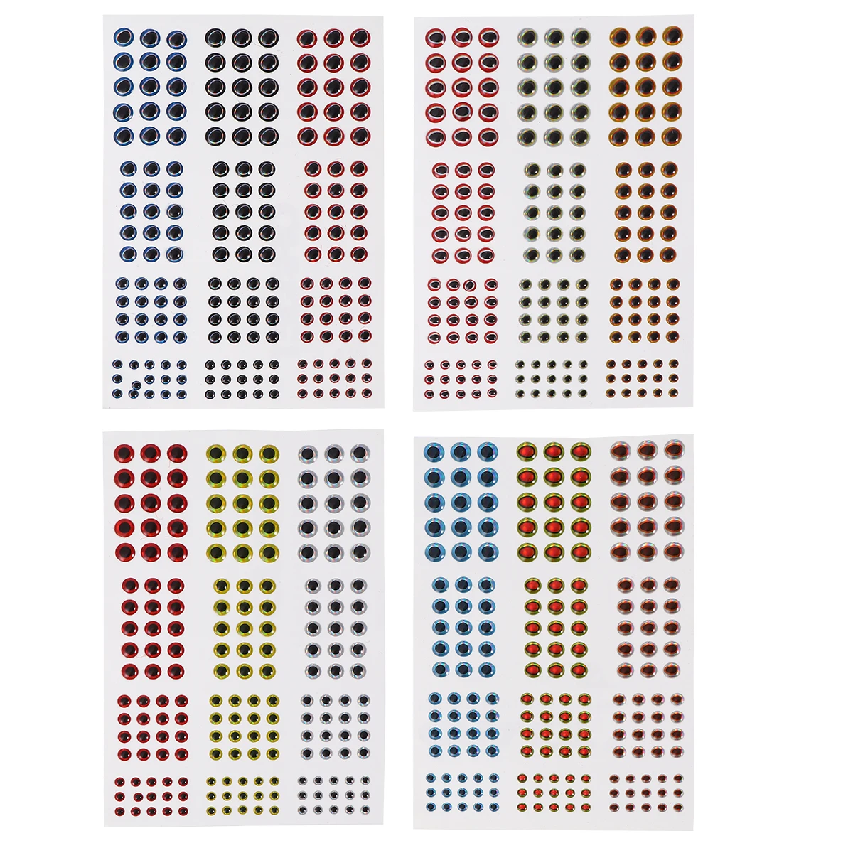 

4 Sheets Fishing Lure Fly Tying Materials Eyes Realistic Holographic Large Fake Baits Versatile Sizes DIY Craft