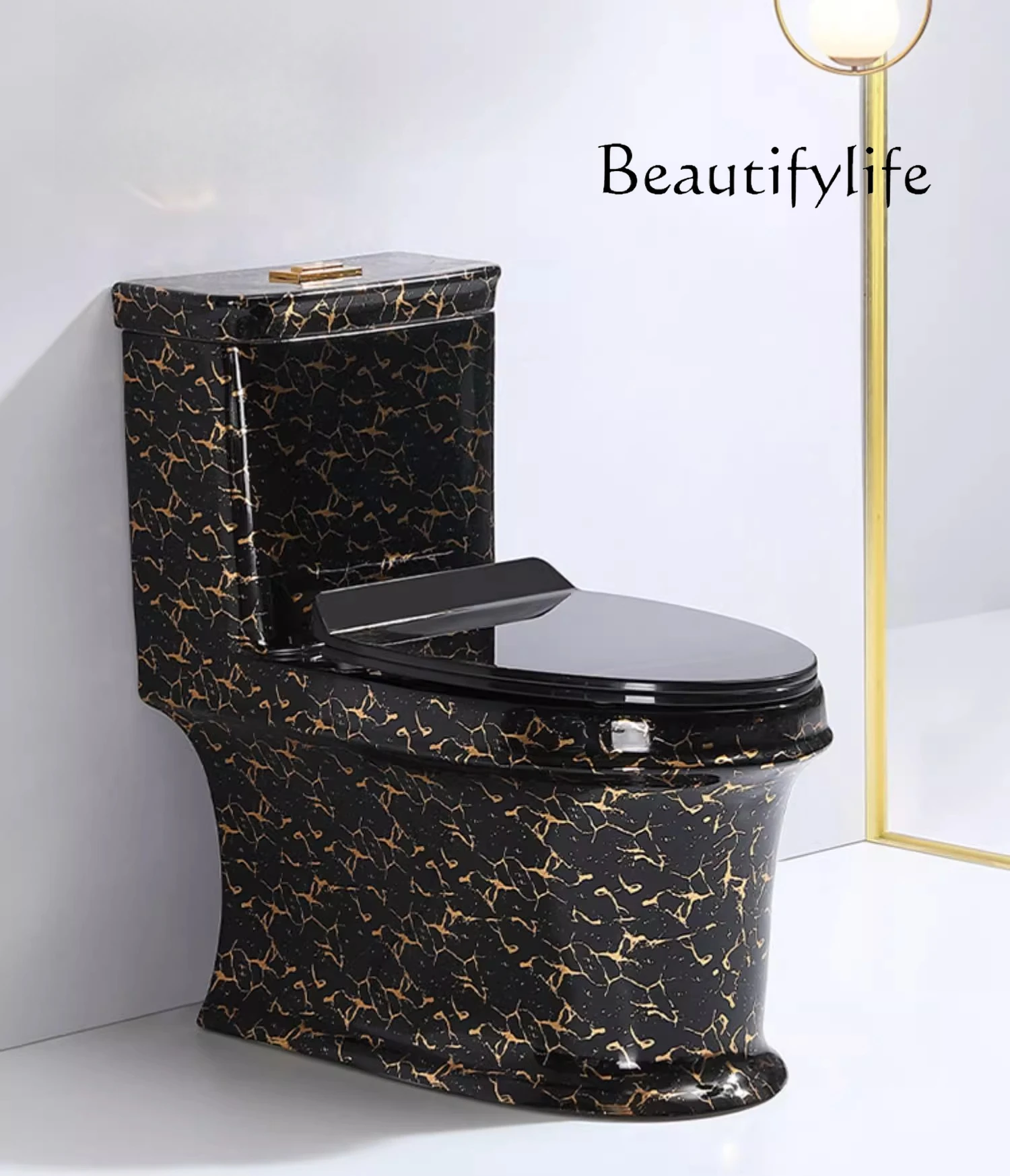 Household black ceramic color siphon super whirlpool toilet silent deodorant pumping large diameter toilet