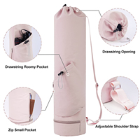 Yoga mat bag with water bottle pocket and bottom wet bag. Sports yoga mat with shoulder strap and multifunctional storage bag