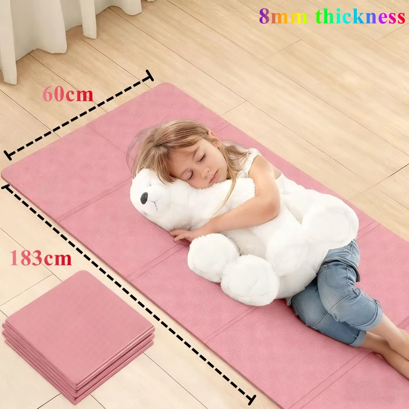 

183x60x0.8cm Foldable PVC Yoga Mat Extra Thick Eco-Friendly Material, Non-Slip Design Fitness Mats, Multi-Purpose Workout Mats