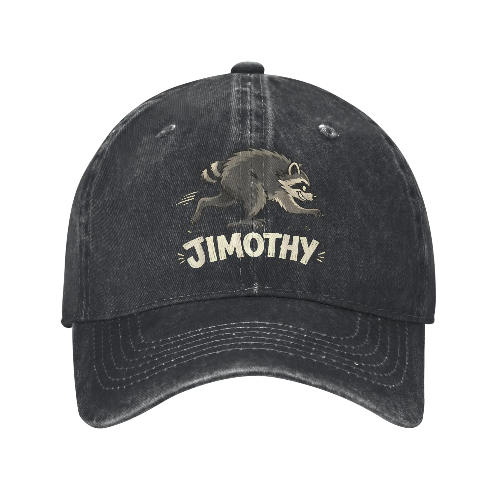 Jimothy Raccoon Baseball Cap Distressed Denim Washed Kawaii Panda Snapback Hat Unisex Style Workouts Unstructured Soft Caps Hat