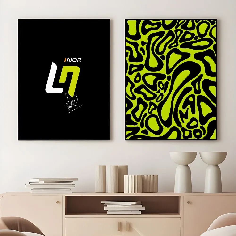 L-Lando N-norris F1 Cool Car Poster Sticky Wall Art Printing Waterproof Home Living Bed Room Bar Aesthetic Decor