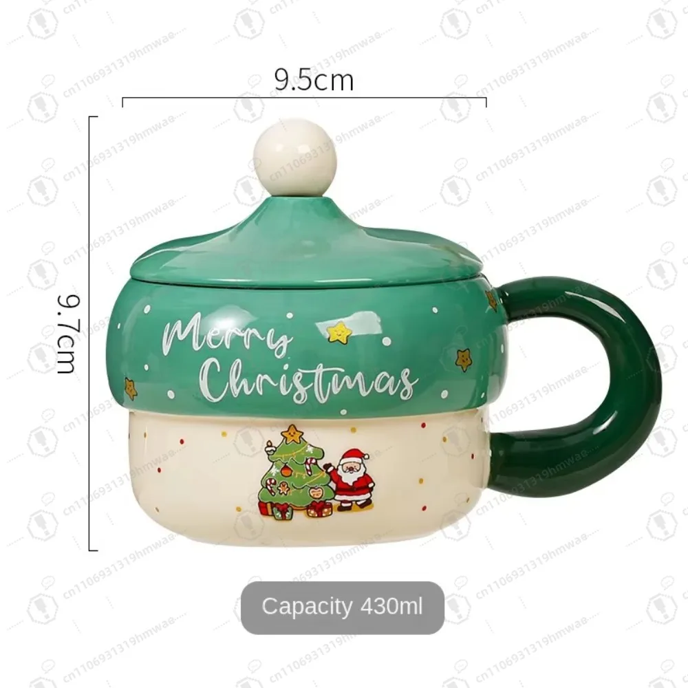 

Мультяшная керамическая чашка, кофейная чашка с рисунком Санта-Клауса, милая праздничная рождественская подарочная чашка, рождественский подарок ручной работы для вечеринки