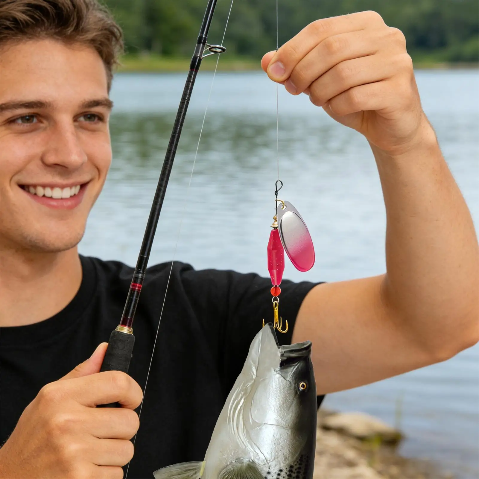 Spinnerbait for Bass Fishing 5 Pcs Metal Spinner Lures with Colorado Blades High Vibration Flash Attractor for Freshwater Lake