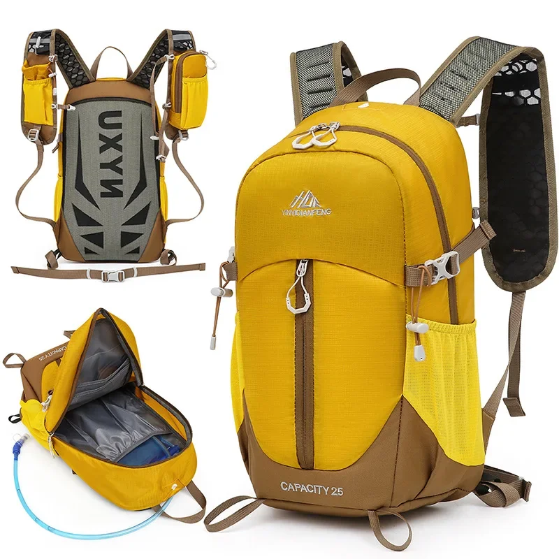 25L Hiking Backpack with Honeycomb Back Panel & Lightweight SOS Whistle Water-Repellent Daypack for Trekking Camping Cycling