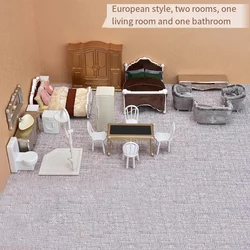 Miniature Dollhouse Furniture 1:20 1:25 Scale Table Chair Sofa Bed Wardrobe Wash Basin Simulation Model Kids Toys Doll House