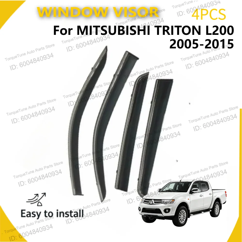 Durable Stainless Steel Trim PC Wind Deflector For MITSUBISHI L200 TRITON 2005-2015 Scratch Resistant Sun Shield