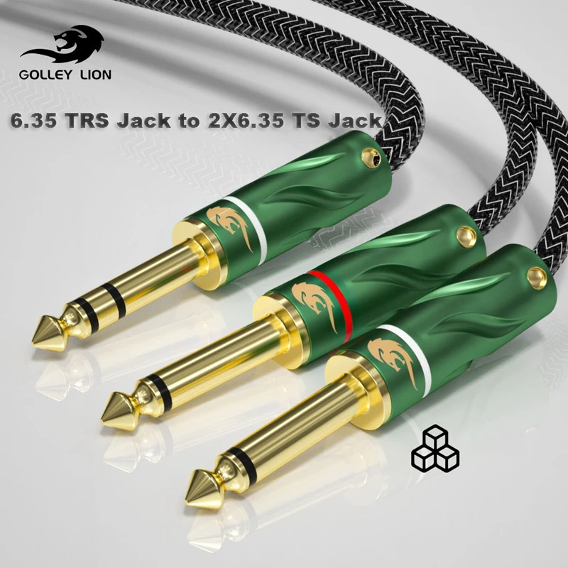 

Classcial Style Audio Cable Stereo 6.35mm TRS Jack to Dual 6.35mm TS Jack for Electroic Organ Mixing Console Cable 1M 1.5M 3M 5M