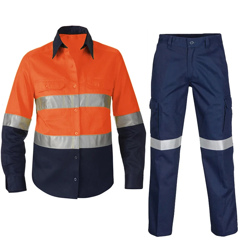 High Visibility Hi Vis Safety Work Pant Trouser Workwear Shirt Pants With Reflective Tapes