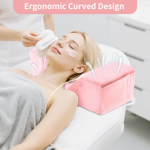 Imagen 2 del producto Almohada para pestañas, soporte para el cuello, accesorios de extensión de pestañas rosas, almohada para el cuello para extensiones de pestañas, almohada en forma de U de espuma viscoelástica