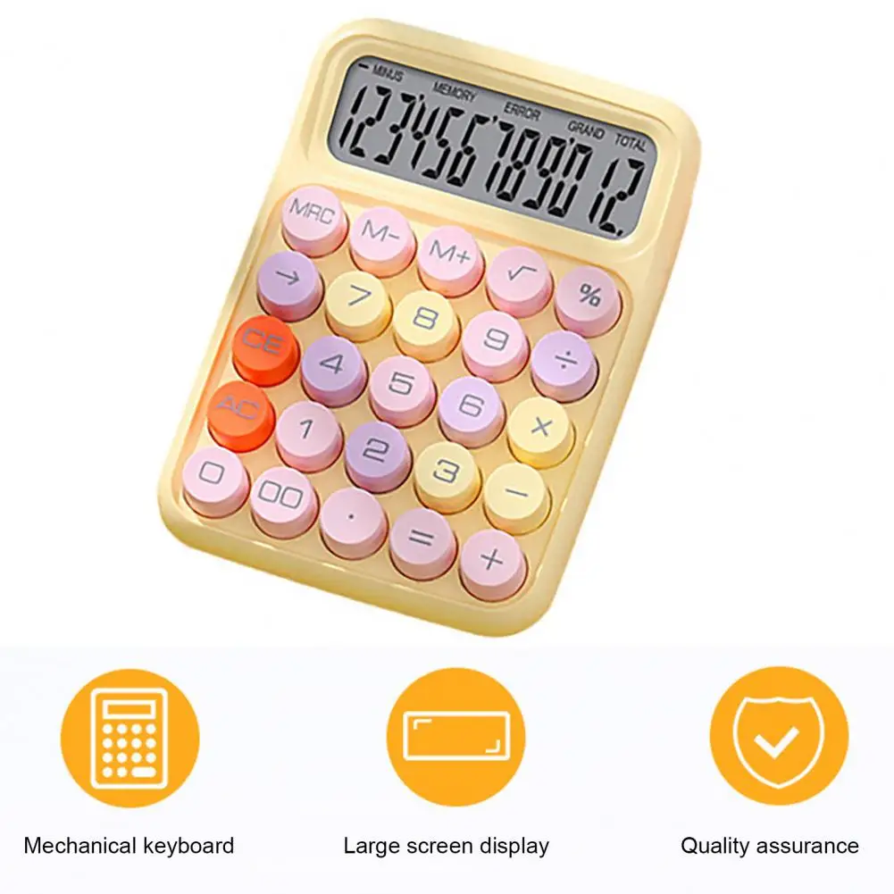 เครื่องคิดเลขจอแสดงผล lcd เครื่องคิดเลขอิเล็กทรอนิกส์พร้อมปุ่มขนาดใหญ่สวิตช์กลแบบกดง่ายเครื่องใช้สำนักงานสำหรับบ้านและโรงเรียน