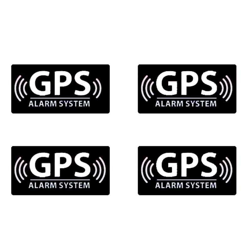 

4PS Car Stickers ALARM SYSTEM GPS TRACKING DEVICE Security Safety Warning Vinyl Water Proof Decal 5x2.5cm