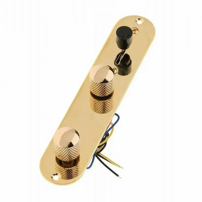 Gold  Electric Guitar Wired Loading Control Disc Seat Belt 3-ways Switch Knob-