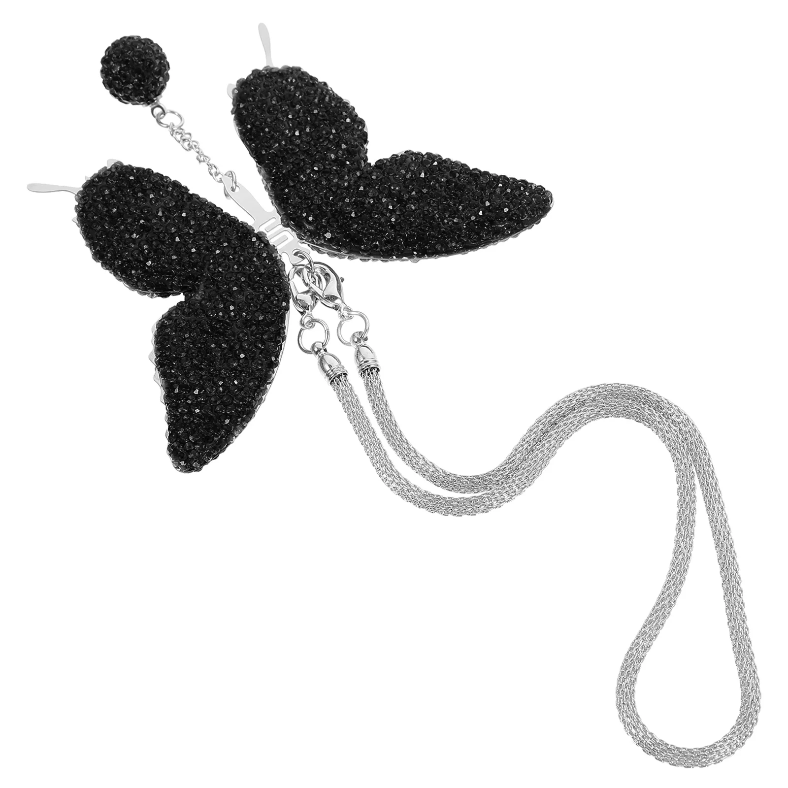 

Car Hanging Ornament Rhinestone Butterfly Pendant Easy Install Rear View Mirror Accessory Car Mirror Hanging Ornament
