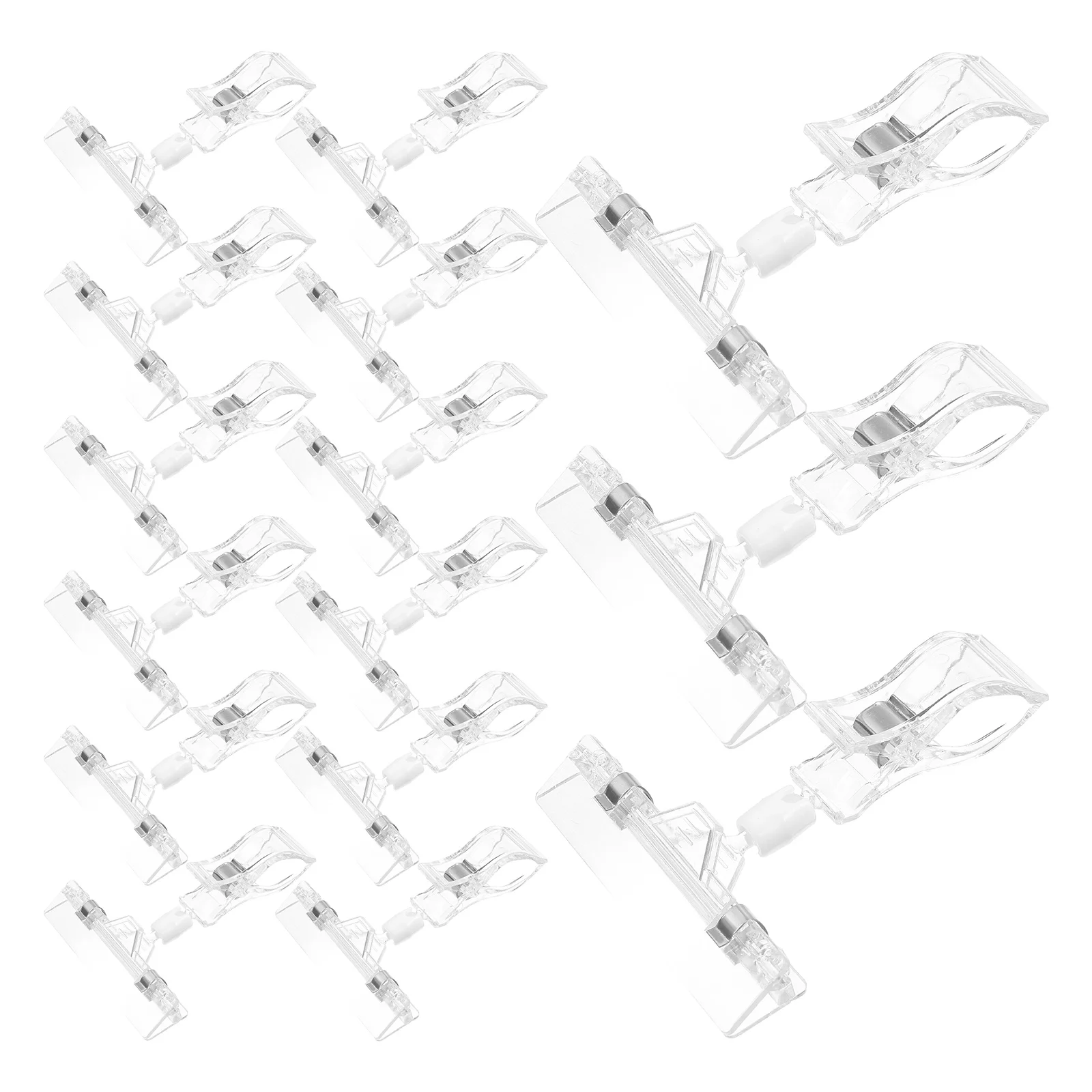 

20pcs Price Label Stand Display Clamp Adjustable Retail Sign Holder Plastic Clips Store Supermarket Advertising Menu Photo