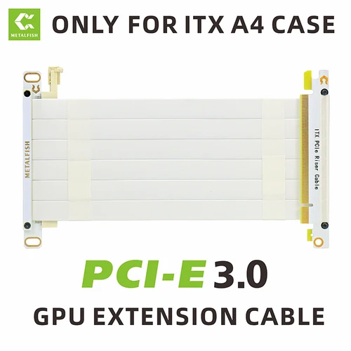 Imagen 2 del producto METALFISH-Cable elevador de velocidad completa 4,0 PCIe3.0 x16, Cable de extensión GPU blanco para chasis de estructura ITX A4, Mini carcasa compacta