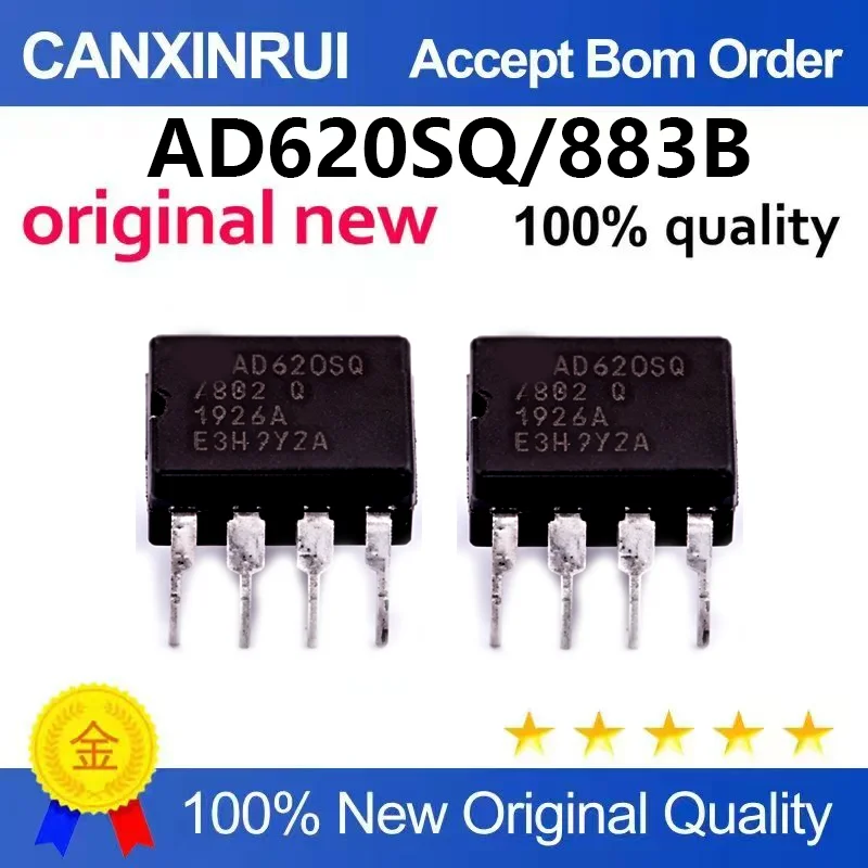 (5pcs-100pcs)AD620SQ/883B AD620SQ Package DIP-8 Instrument Amplifier Chip IC