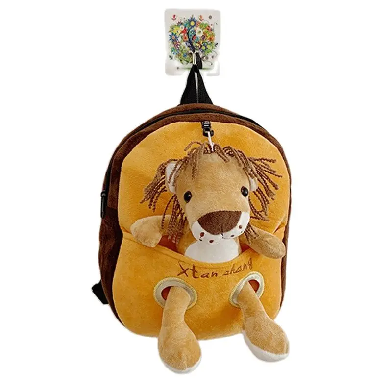 

Stitched Plush Backpack Lion Zebra Plush Doll Kawaii Kids Kindergarten School Bag Pink Plush School Bag Girl Birthday Present