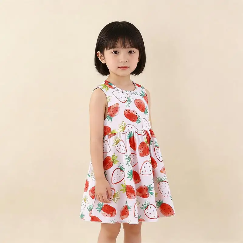 

Newborn Cotton Sleeveless Dress 0 24 Months Girl Clothing Soft A Line Baby Wear For Daily Outfits