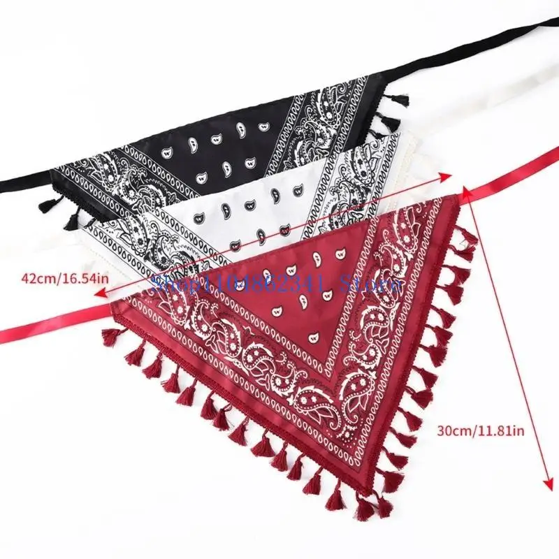 5asd 민족 스타일 인쇄 여자 헤어 밴드 삼각형 모양 두건의 머리띠 조정 가능한 터번 봄 여름 헤어 액세서리