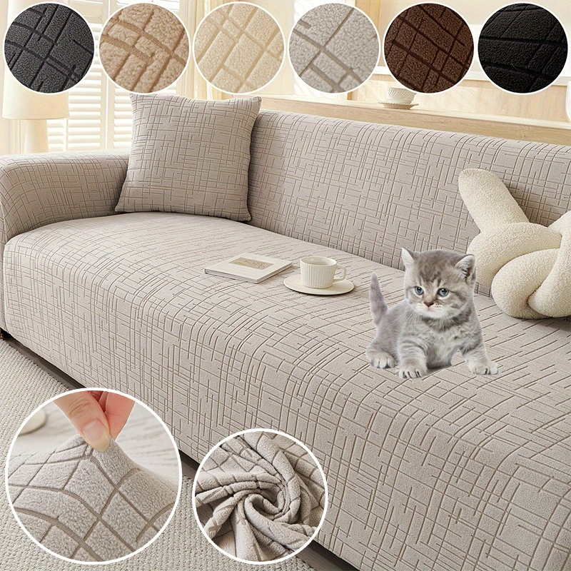 

Stretch Jacquard Slipcover Pet Proof Anti Slip Elastic Full Set Sofa Cover for Corner Sectional Couches Protector 1-5 Seater