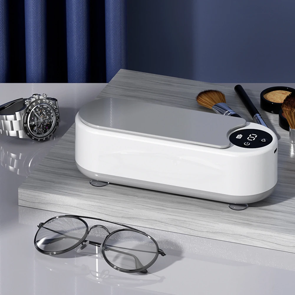 Ultrasonic Jewelry Cleaner Machine Portable Glasses Cleaner Retainer Cleaner Machine High Frequency Vibration for Coins Dentures