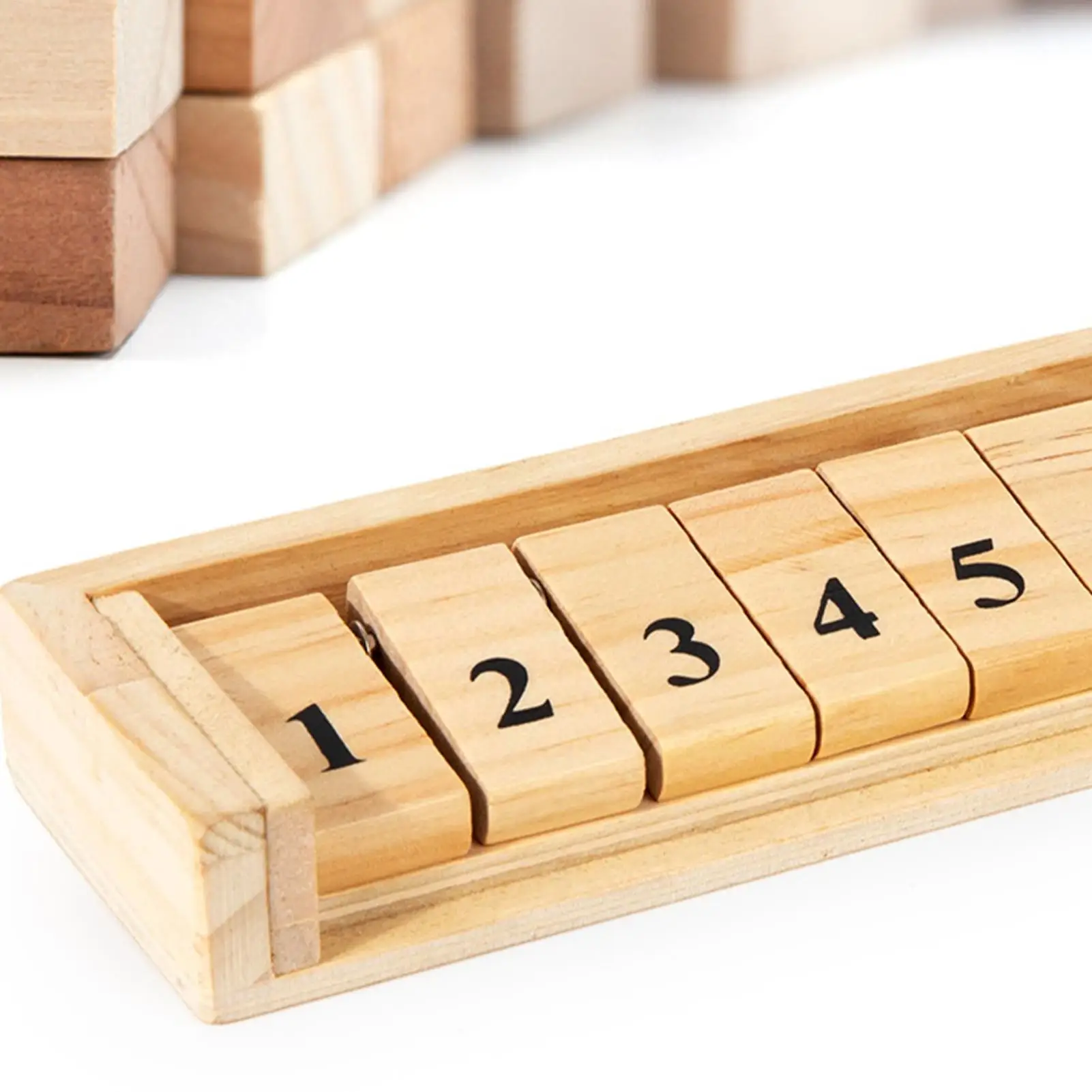 Wooden Shut The Box Game Funny Wooden 12 Numbers Educational Family Dice Games Math Toy For Family Gathering Classroom Home Pub