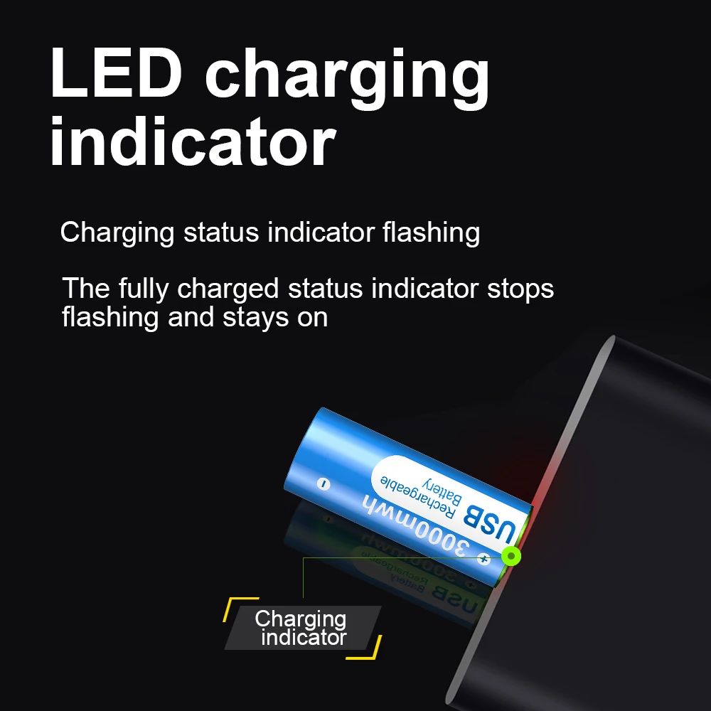 PALO 1.5 فولت AA بطارية قابلة للشحن 3000mWh USB AA قابلة للشحن بطارية ليثيوم أيون للتحكم عن بعد الماوس مروحة صغيرة لعبة كهربائية