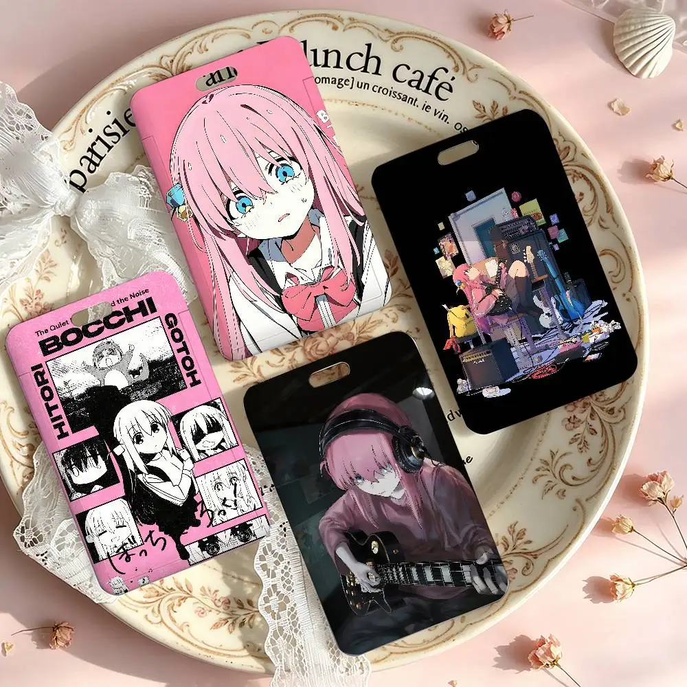 Anime B-bochi The RockS - Funda para tarjetas deslizantes sin contacto con NFC, para tarjetas de estudiante, tarjetas de autobús, tarjetas de identificación y permisos de trabajo